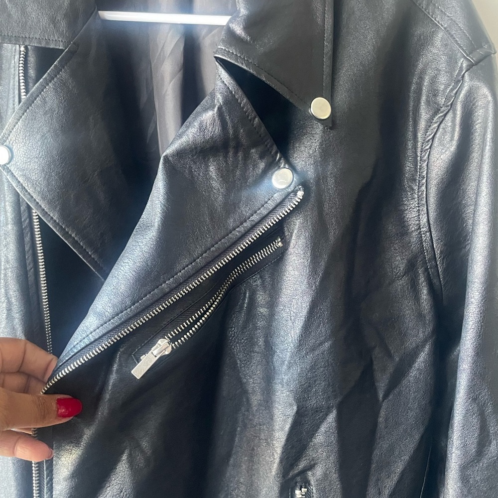 Spirit Black Leather Biker Jacket - Picture 5 of 9